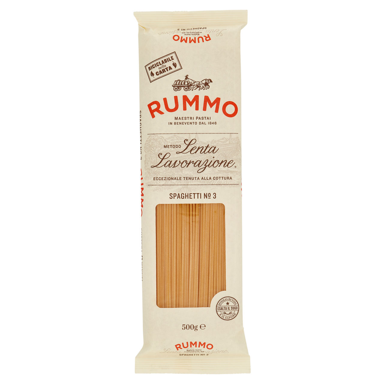 Pasta di semola spaghetti lenta lavorazione rummo sacchetto gr.500 - Immagine 01
