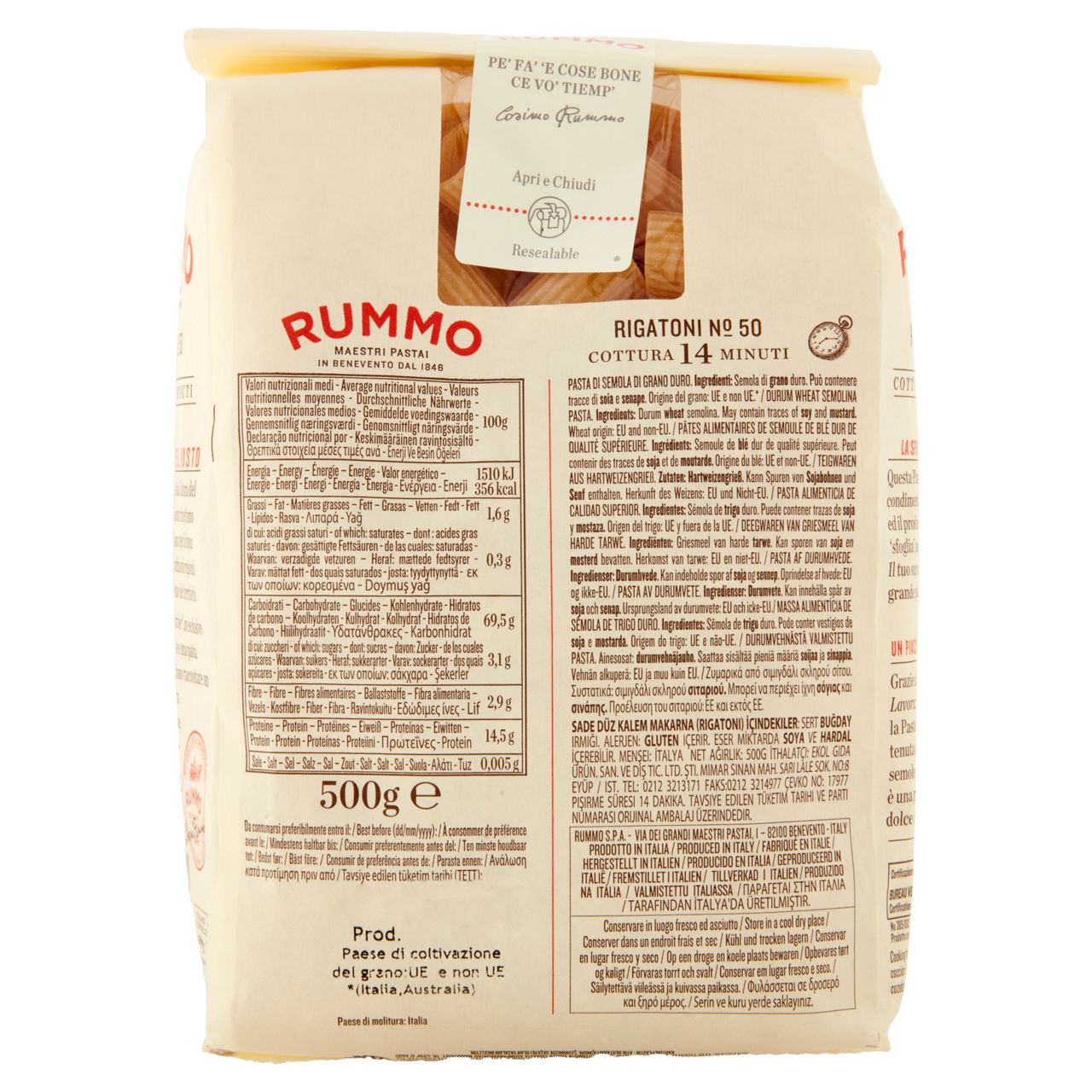 Rigatoni n. 50 pasta di semola di grano duro 500 gr - Immagine 51