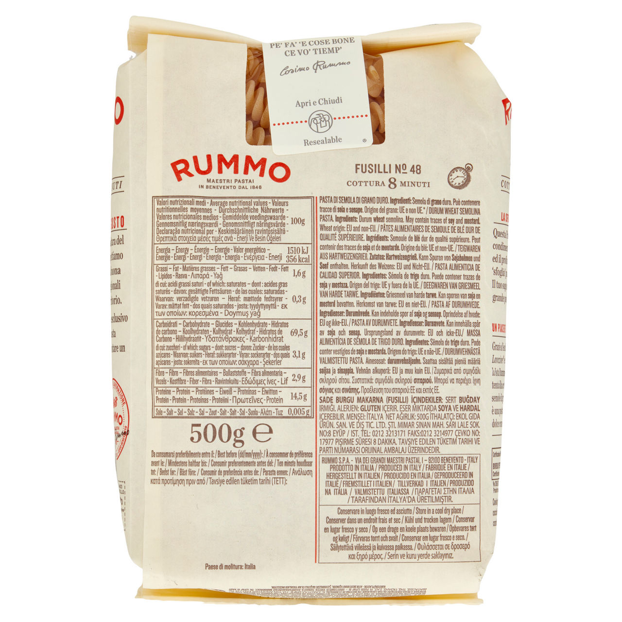Fusilli n. 48 pasta di semola di grano duro 500 gr - Immagine 51