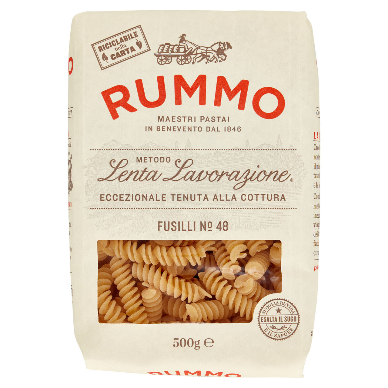 Fusilli n. 48 pasta di semola di grano duro 500 gr