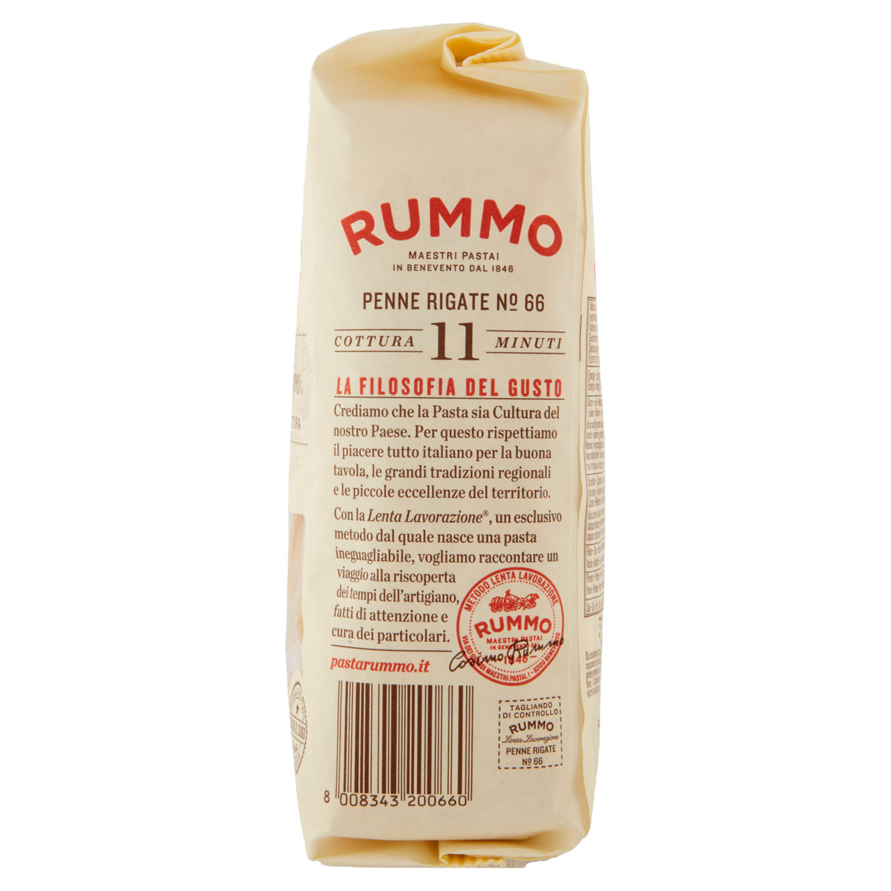 Pasta di semola penne rigate n°66 lenta lavorazione rummo sacchetto g 500 - Immagine 51