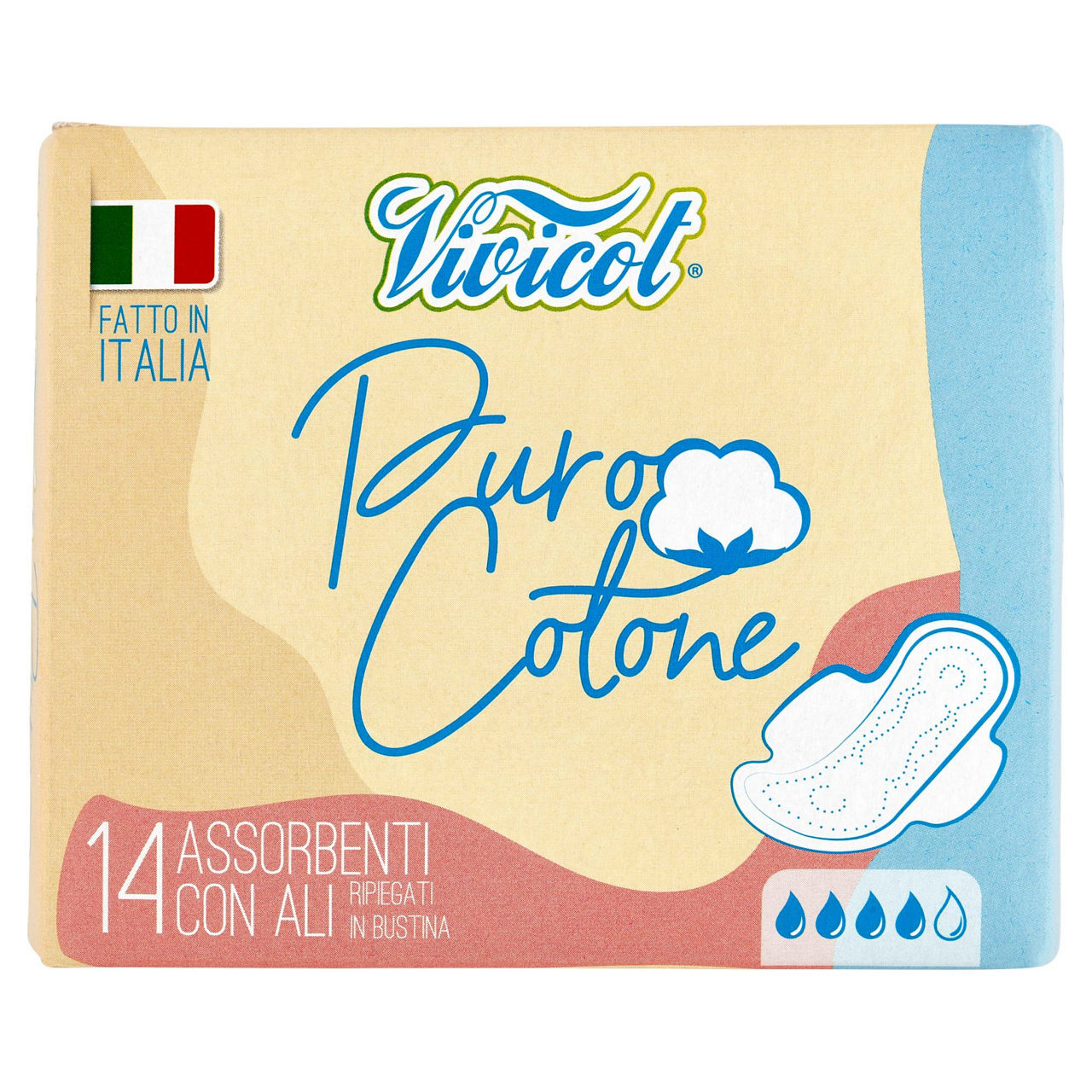 Assorbenti giorno in puro cotone con ali 14 pz - Immagine 01