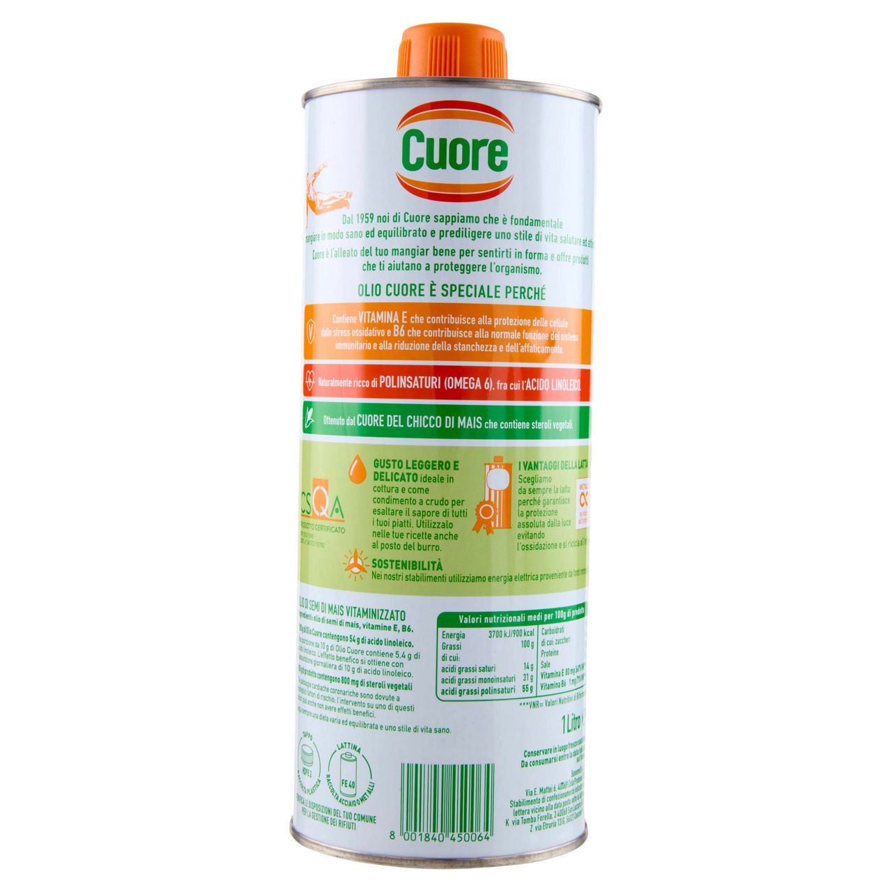 Olio di semi di mais dietetico cuore latt.con tappo lt.1 - Immagine 21