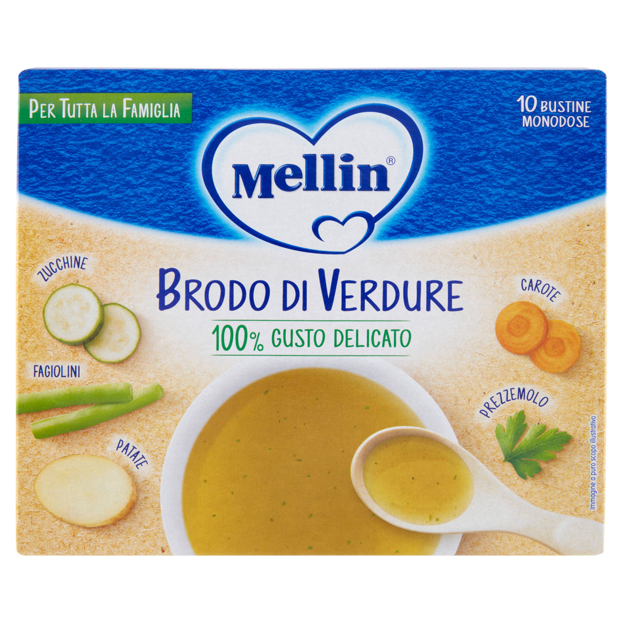 Brodo di verdure 10 bustine monodose 80 gr - Immagine 01