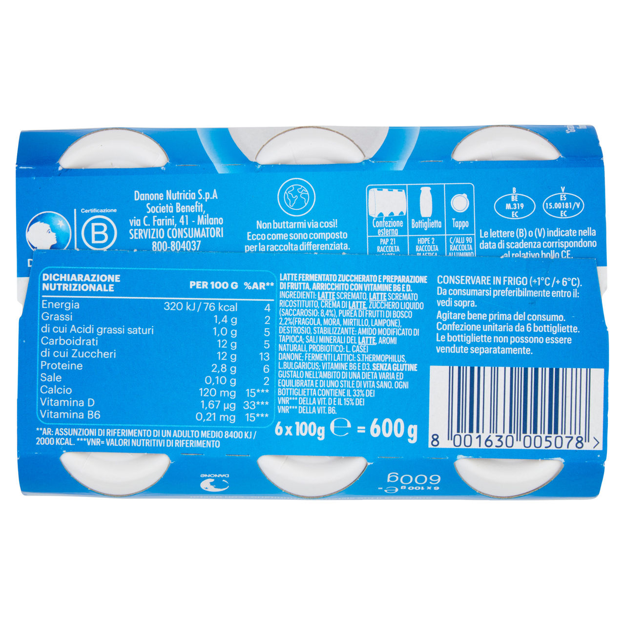 Probiotico da bere ai frutti di bosco 6 pz da 100 gr - Immagine 41