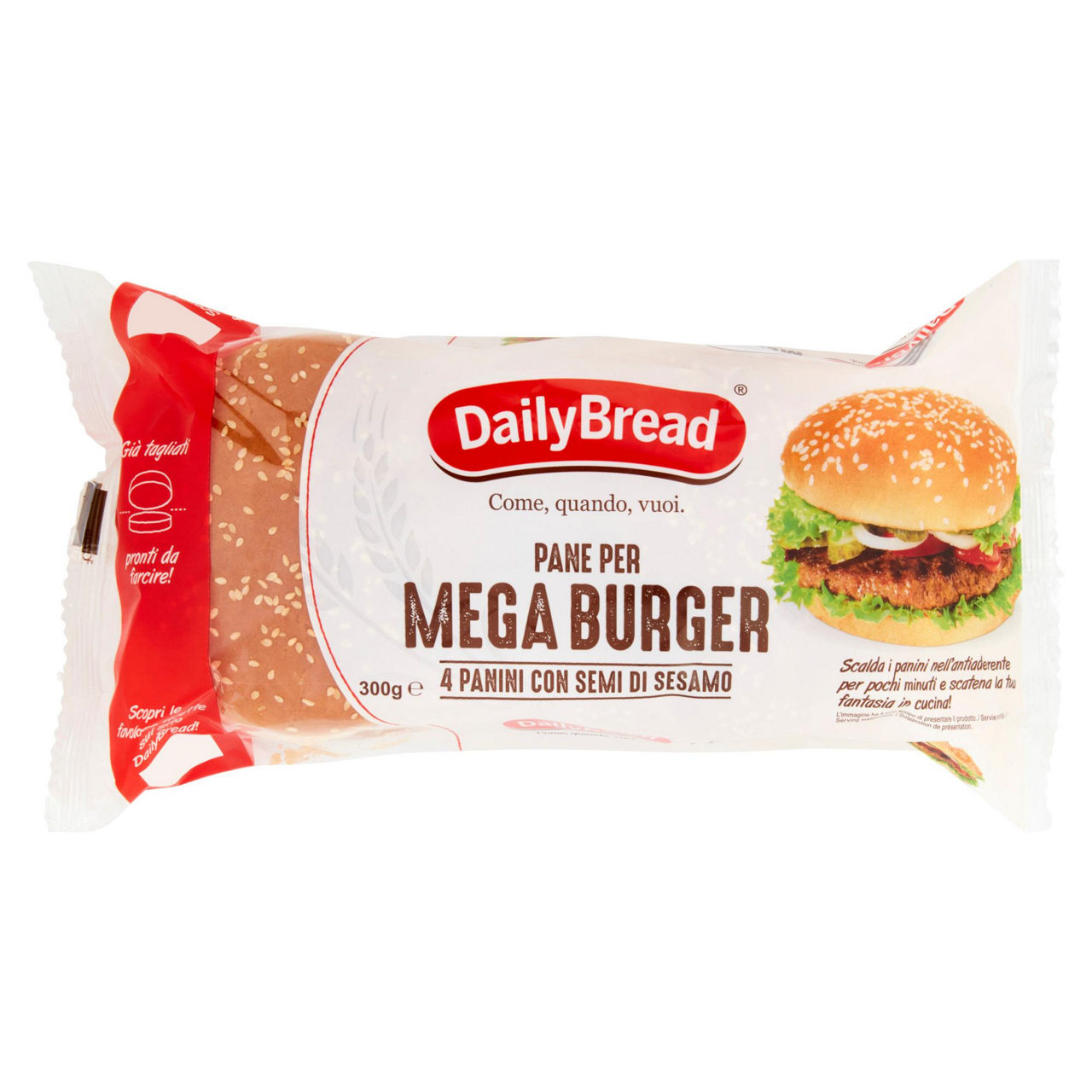 Panini megaburger sesamo daily bread pz. 4 gr 300