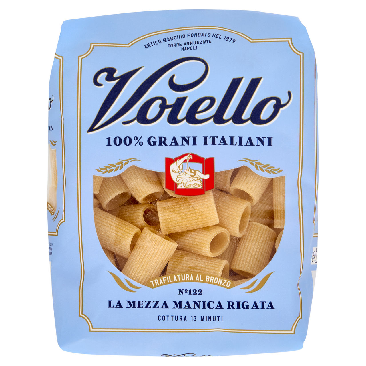 Mezza maniche rigate n. 122 pasta di semola di grano duro 500 gr - Immagine 01