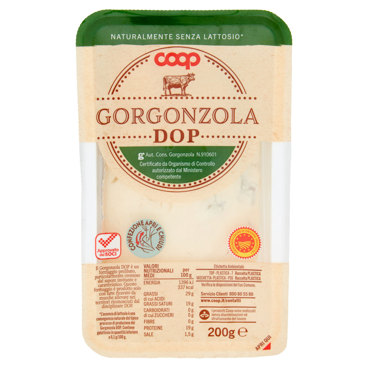 Formaggio Gorgonzola DOP 200 gr - Immagine 01