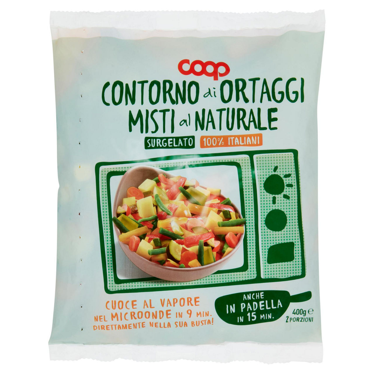 Contorno di ortaggi misti al naturale surgelato 400 gr - Immagine 01