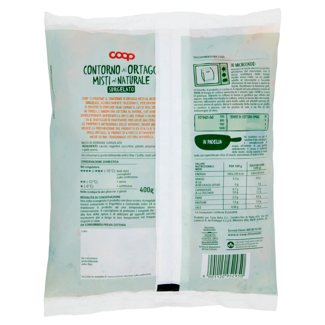 Contorno di ortaggi misti al naturale surgelato 400 gr - Immagine 11
