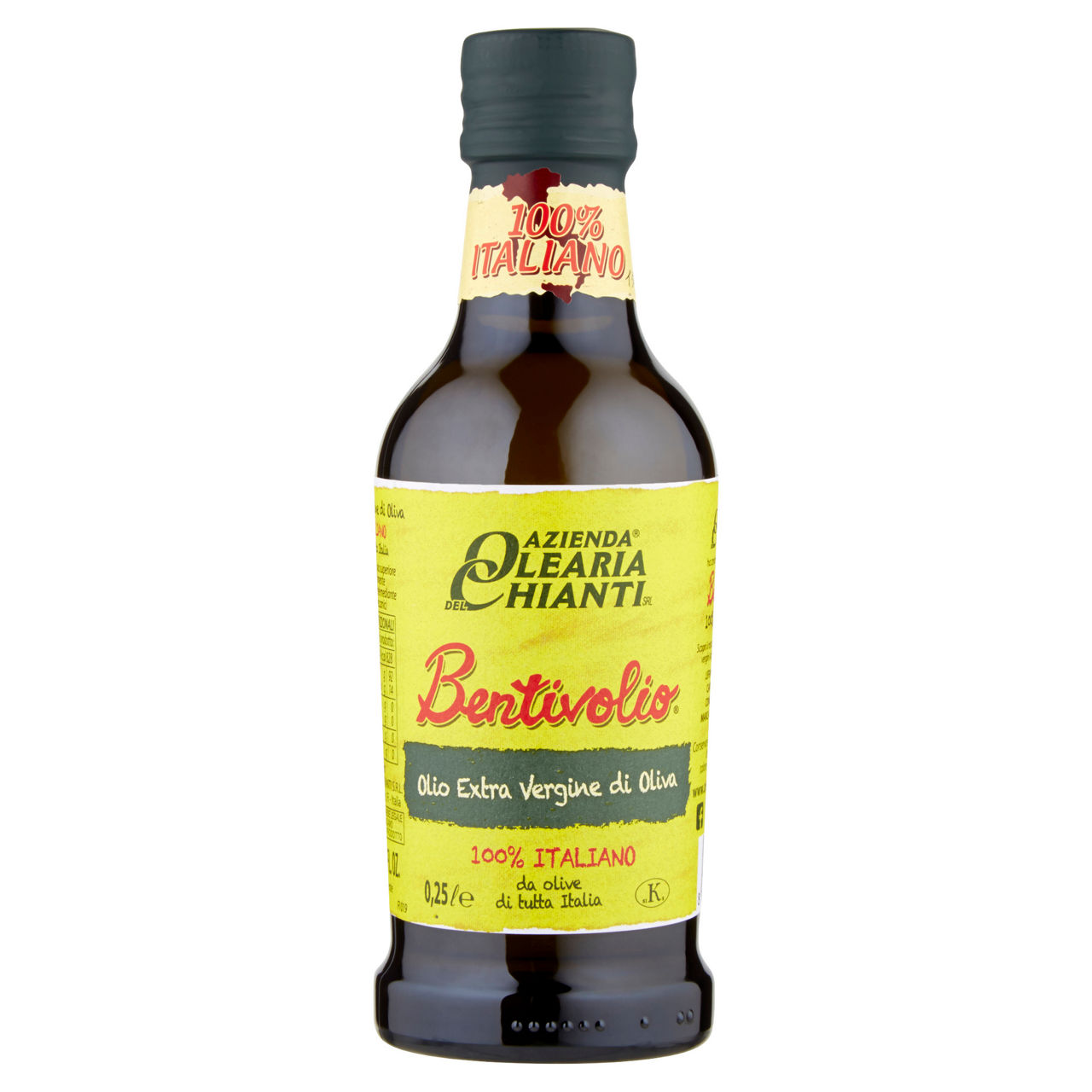 Olio extravergine di oliva filtrato 100% italiano az.olearia del chianti ml.250