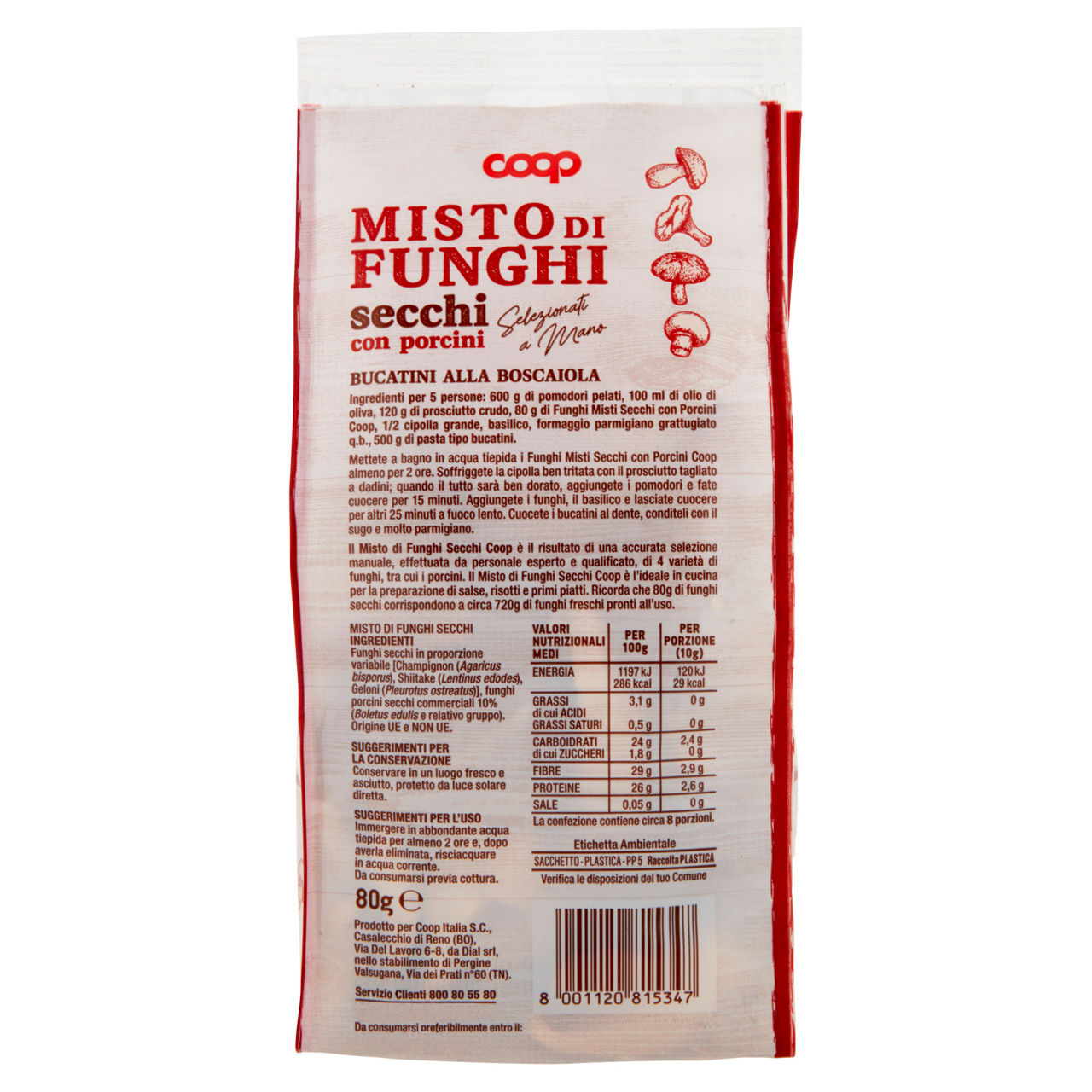 Misto funghi secchi con porcini coop busta g80 - Immagine 11