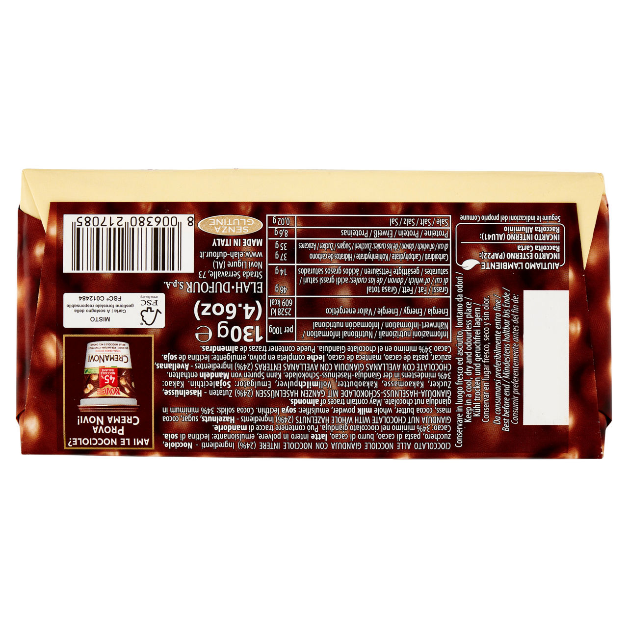 Tavoletta di cioccolato gianduja con nocciole intere 130 gr - Immagine 11