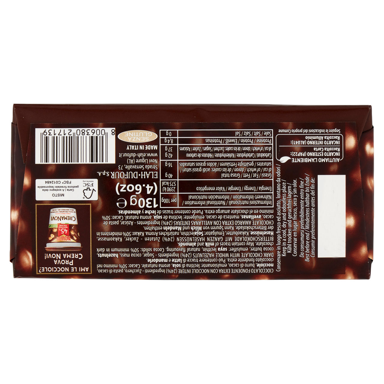 Tavoletta di cioccolato fondente extra con nocciole intere 130 gr - Immagine 51