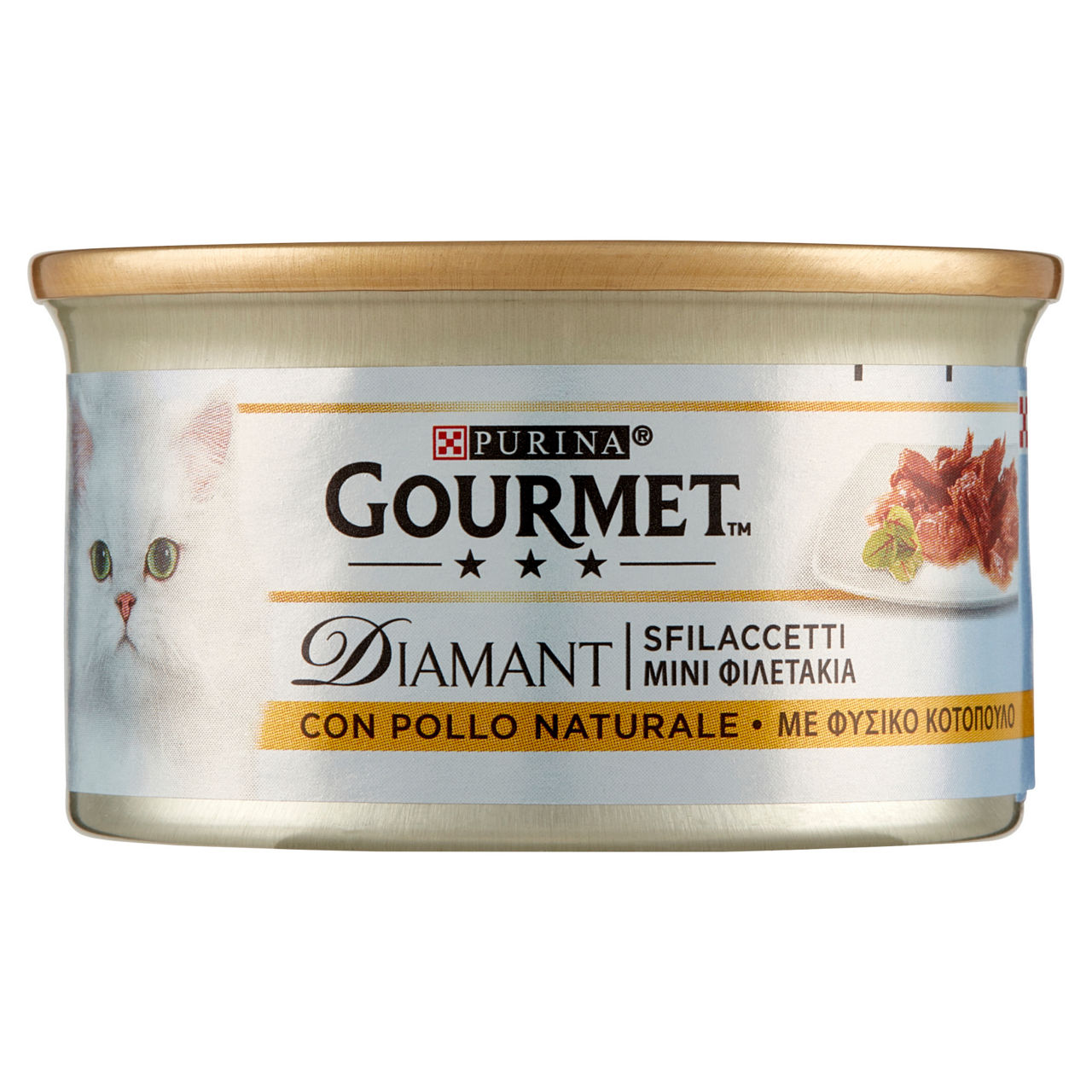 Umido gatto gourmet diamant g 85 - sfilaccetti con pollo - Immagine 01
