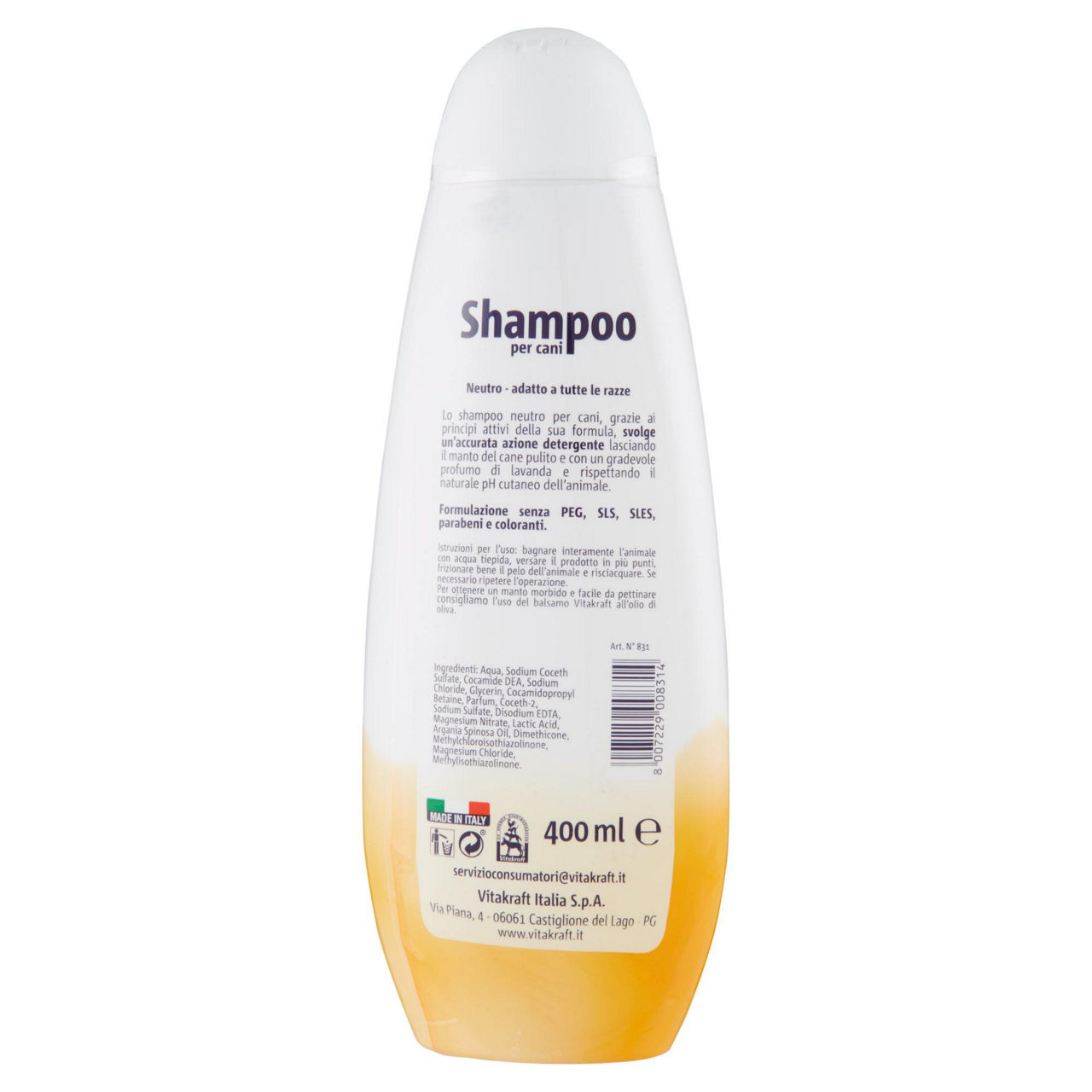Shampoo neutro per cani vitakraft flacone ml. 400 - Immagine 11
