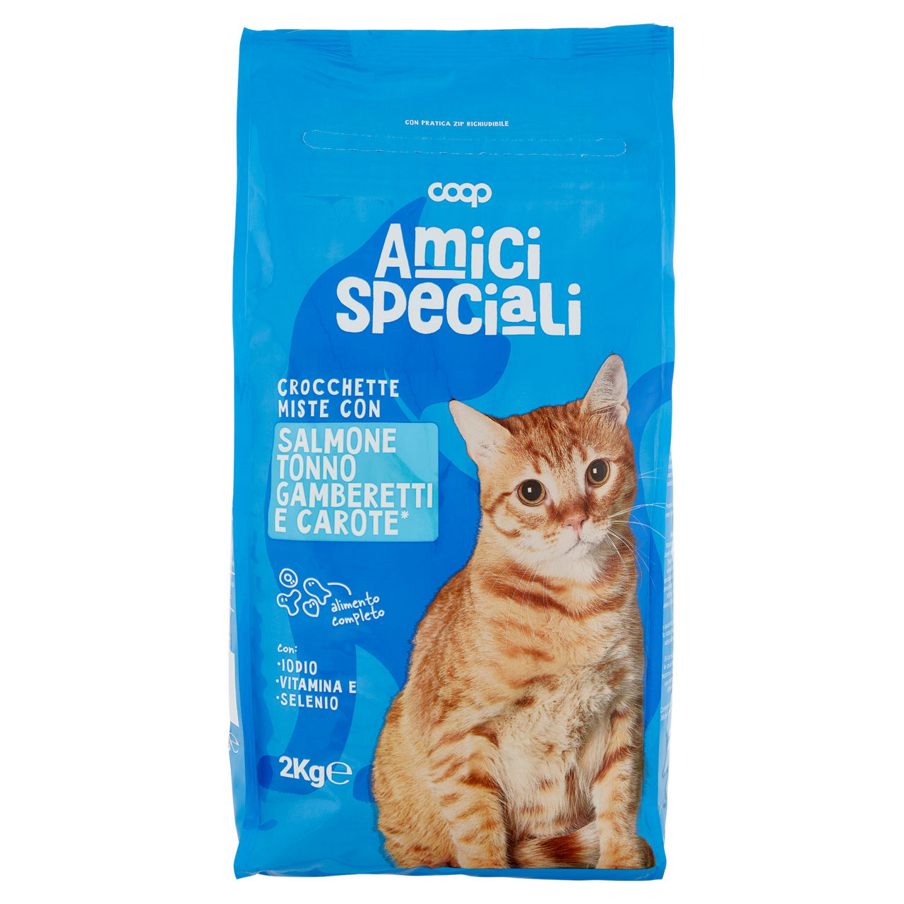 Crocchette gatto salm/ton/gamberetti/carote/riso amici speciali coop sacco kg 2