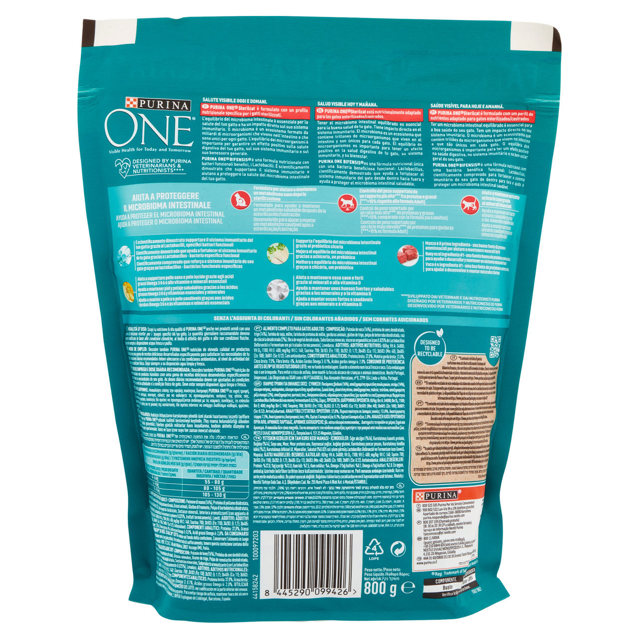 Secco gatto purina one sterilcat manzo busta g 800 - Immagine 31
