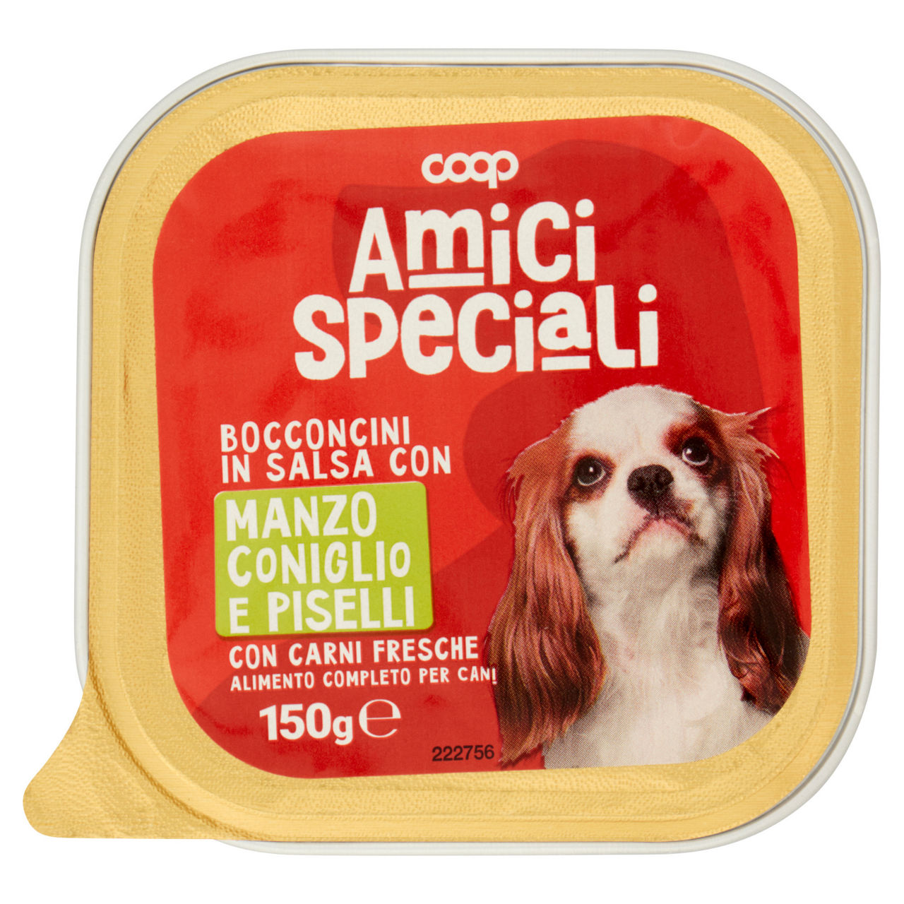 Bocconcini cane manzo/coniglio/piselli amici speciali coop vaschetta 150g