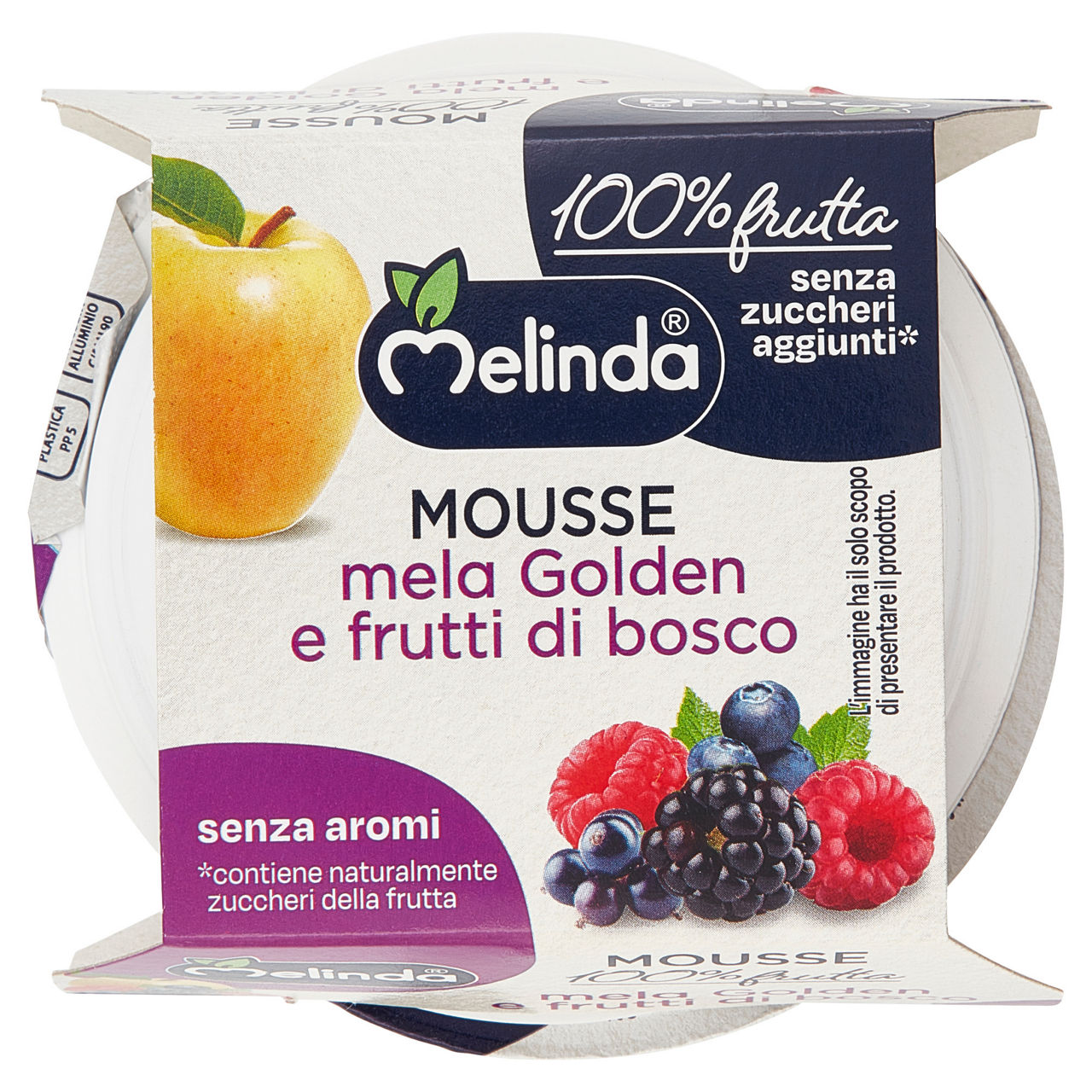 Mousse 100% mela e frutti di bosco 2 pz da 100 gr