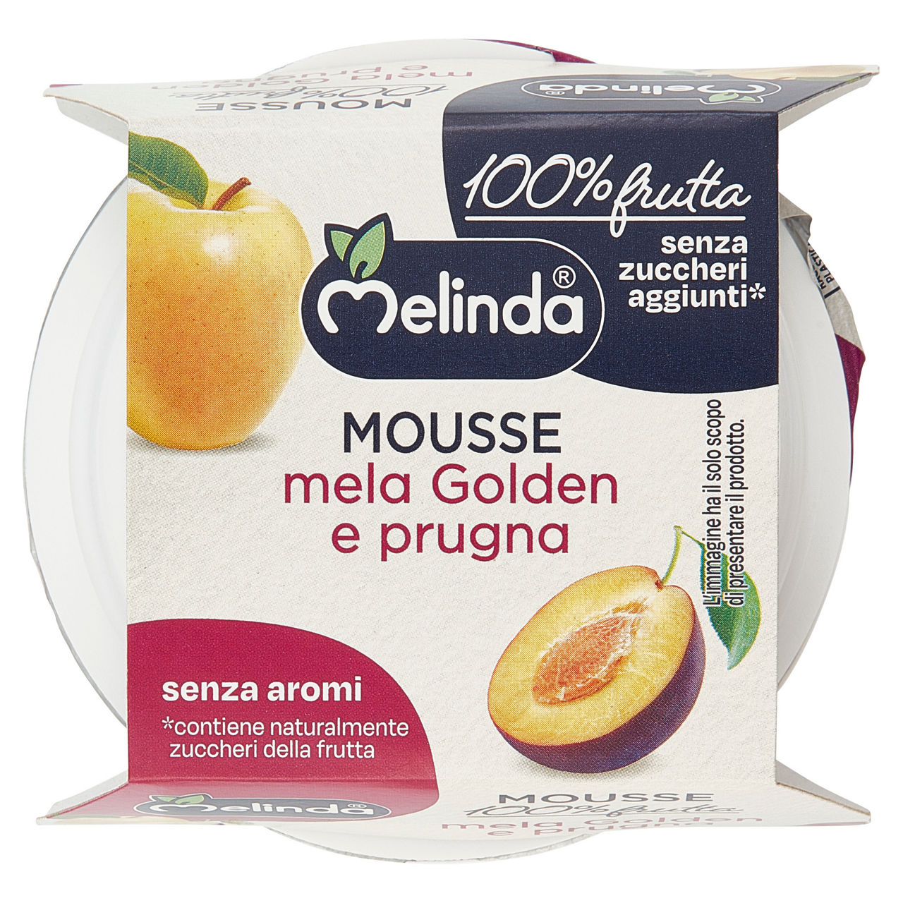 Mousse 100% mela e prugna 2 pz da 100 gr - Immagine 01