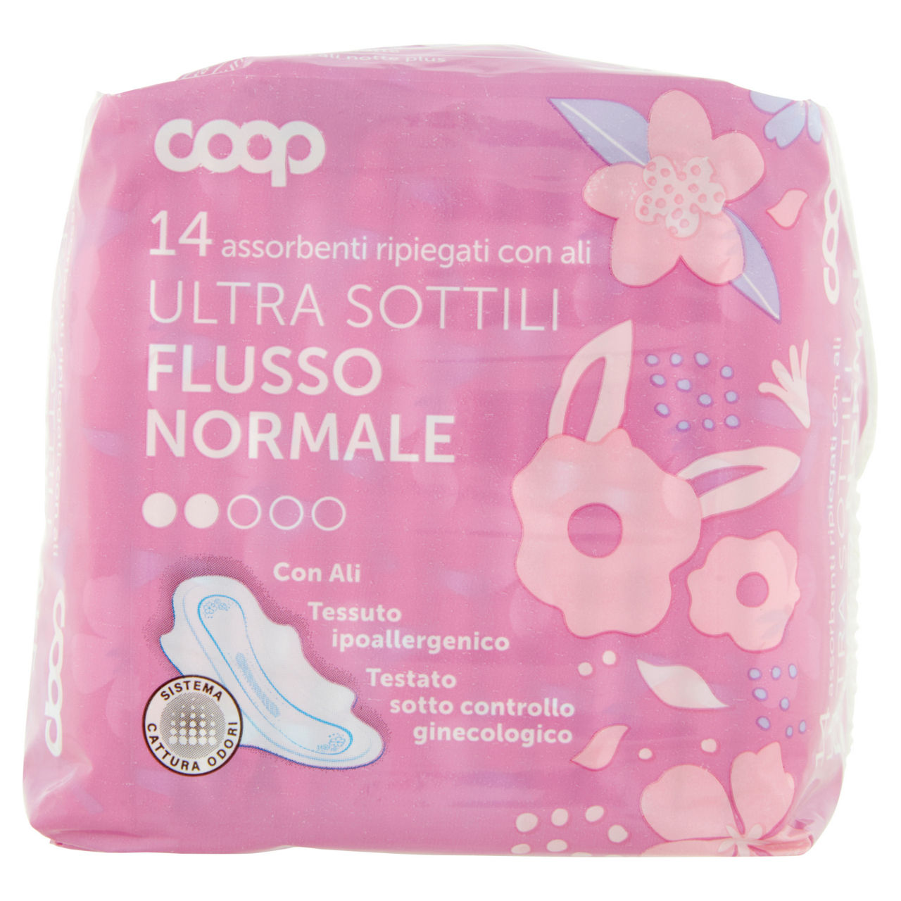Assorbenti coop ultra sottili con ali ripiegati sacchetto pz.14