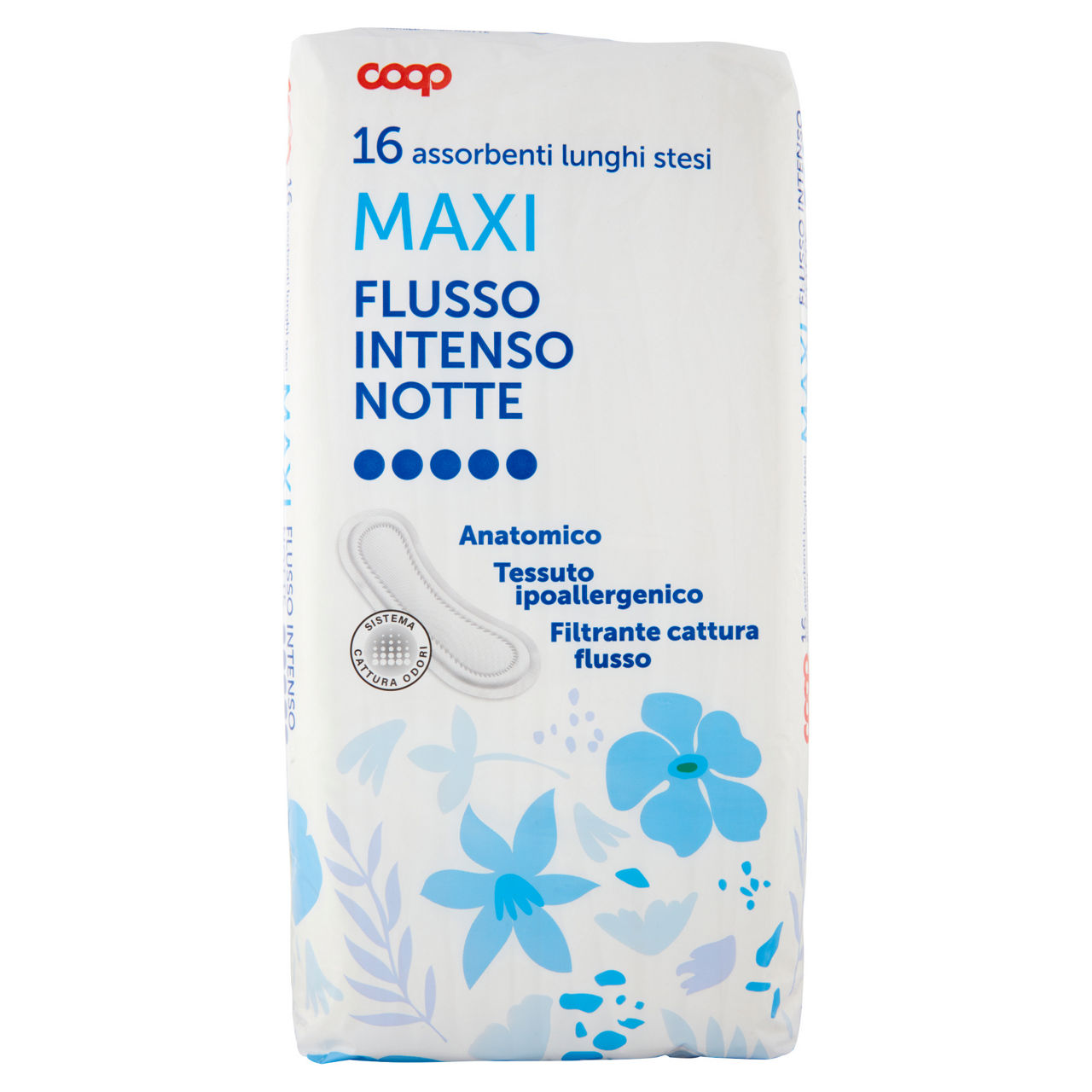 Assorbenti maxi coop stesi anatomici lunghi notte scatola pz.16