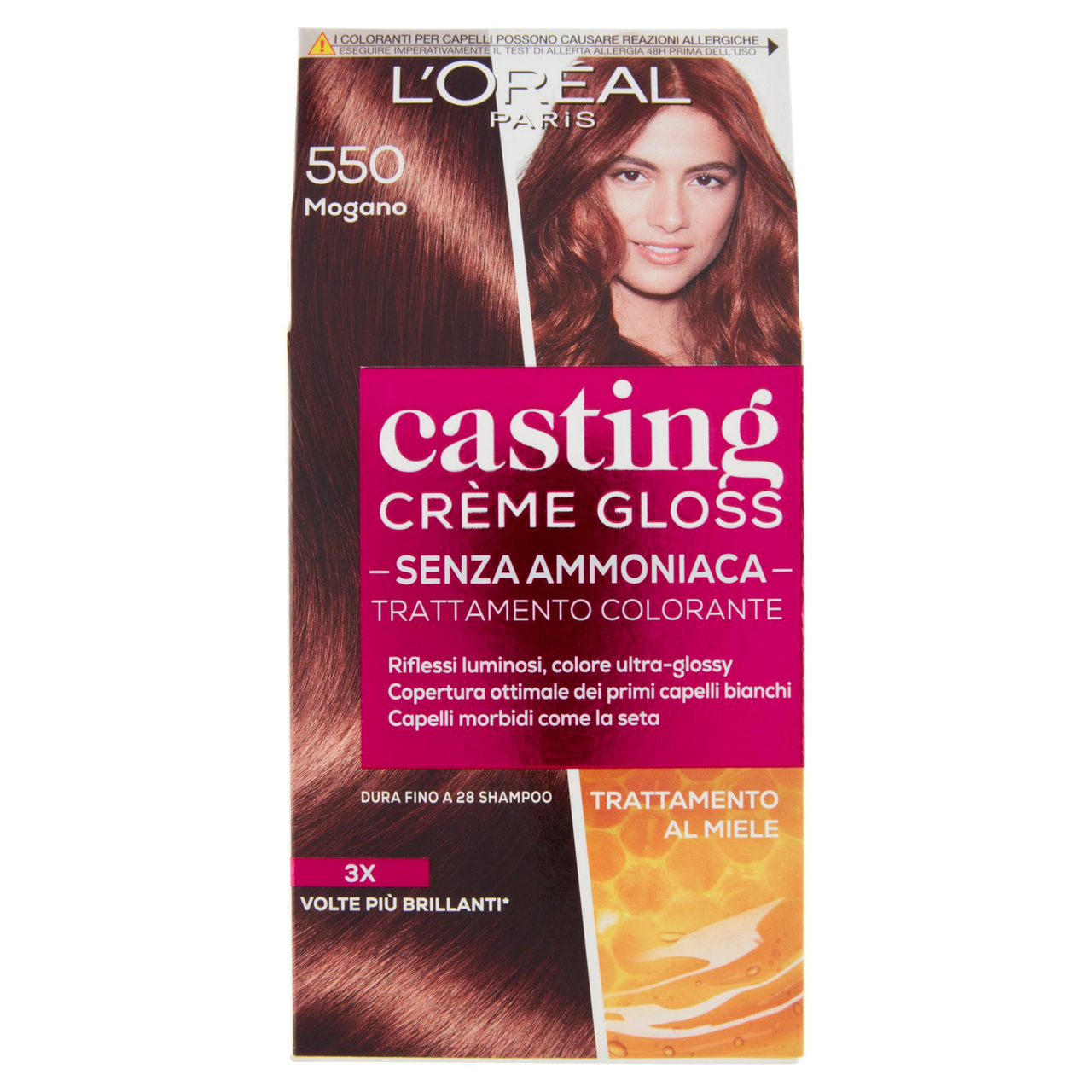 Trattamento colorante per capelli senza ammoniaca n.550 mogano scuro