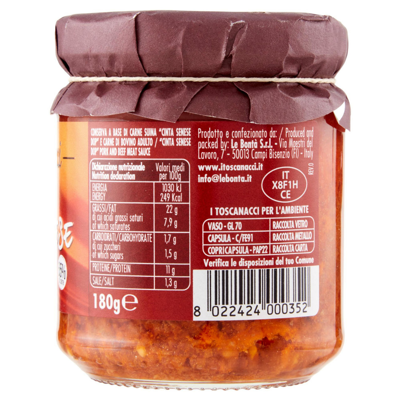 Ragù con Cinta Senese DOP 180 gr - Immagine 11