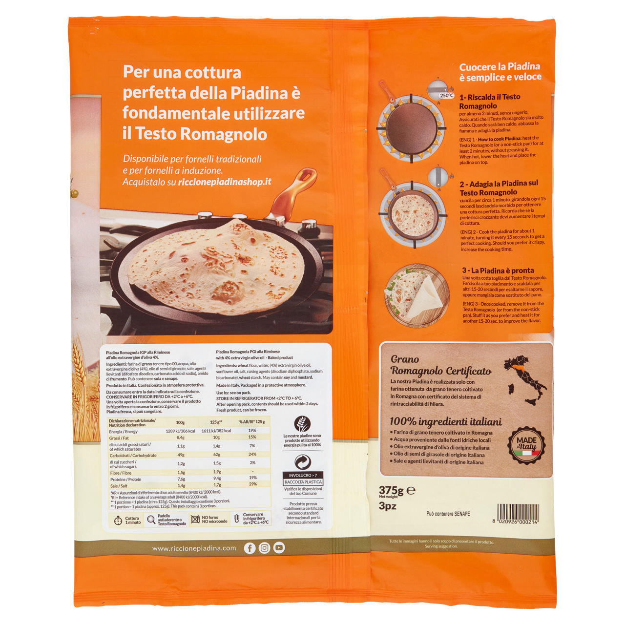 Piadina Romagnola IGP alla Riminese 3 pz 375 gr - Immagine 21