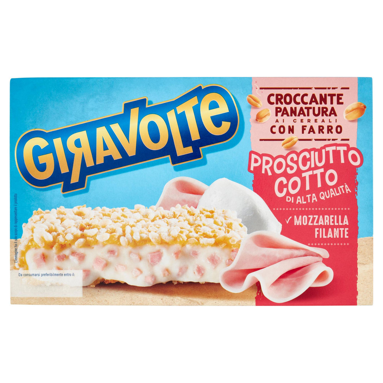 Giravolte croccanti con prosciutto cotto e mozzarella 170 gr - Immagine 01