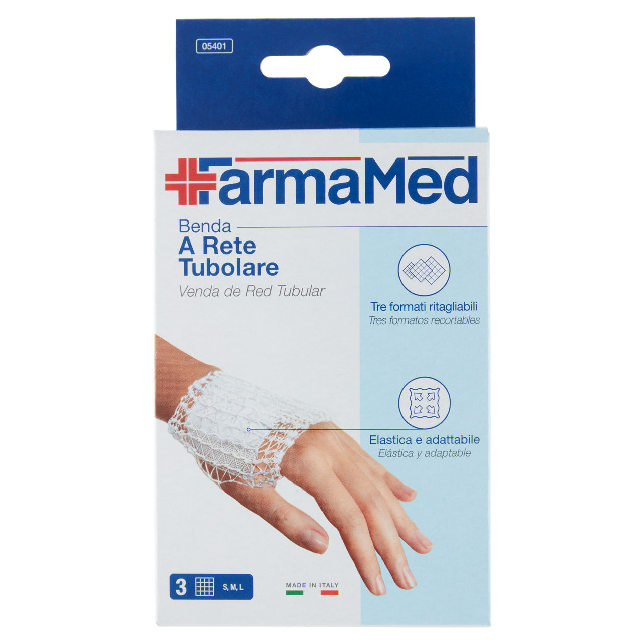 Rete elastica farmamed 3 formati s-m-l pz 1 - Immagine 01
