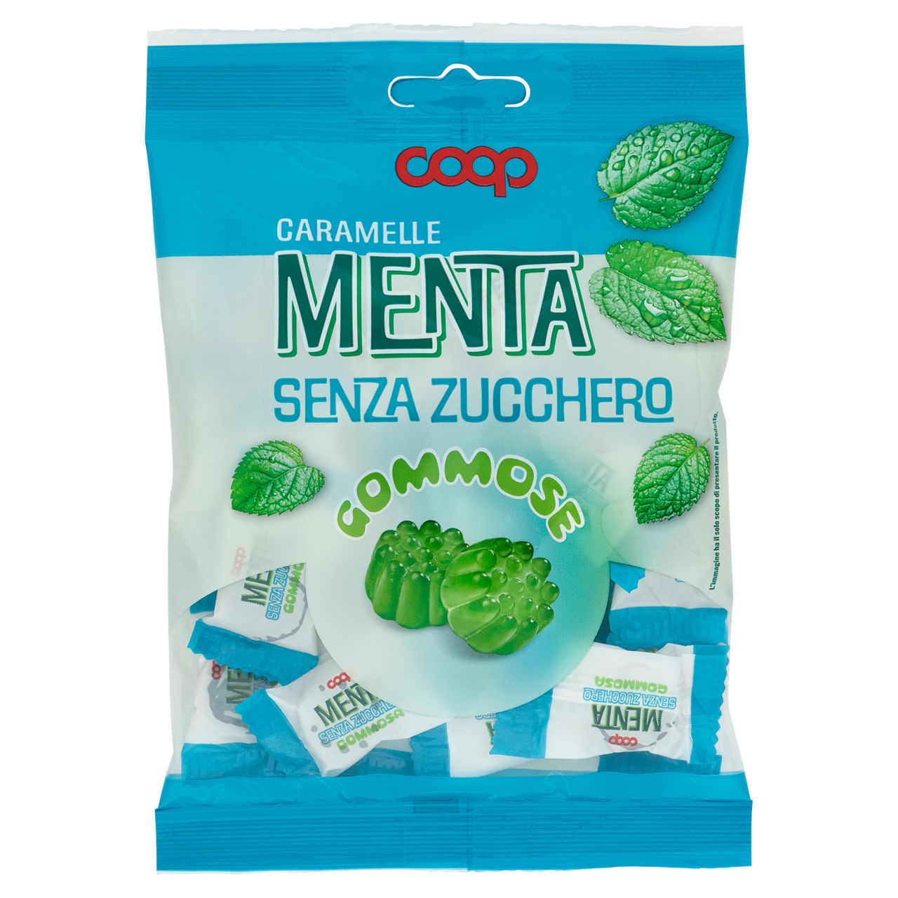 Caramelle gommose alla menta senza zucchero 70 gr - Immagine 01