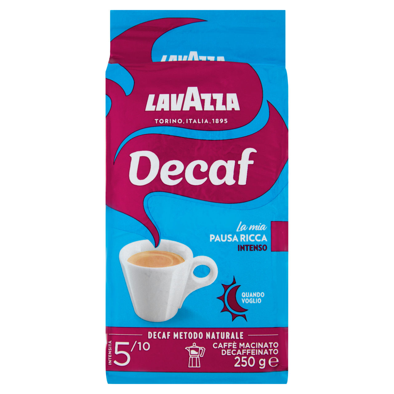Caffè macinato decaffeinato intenso 250 gr