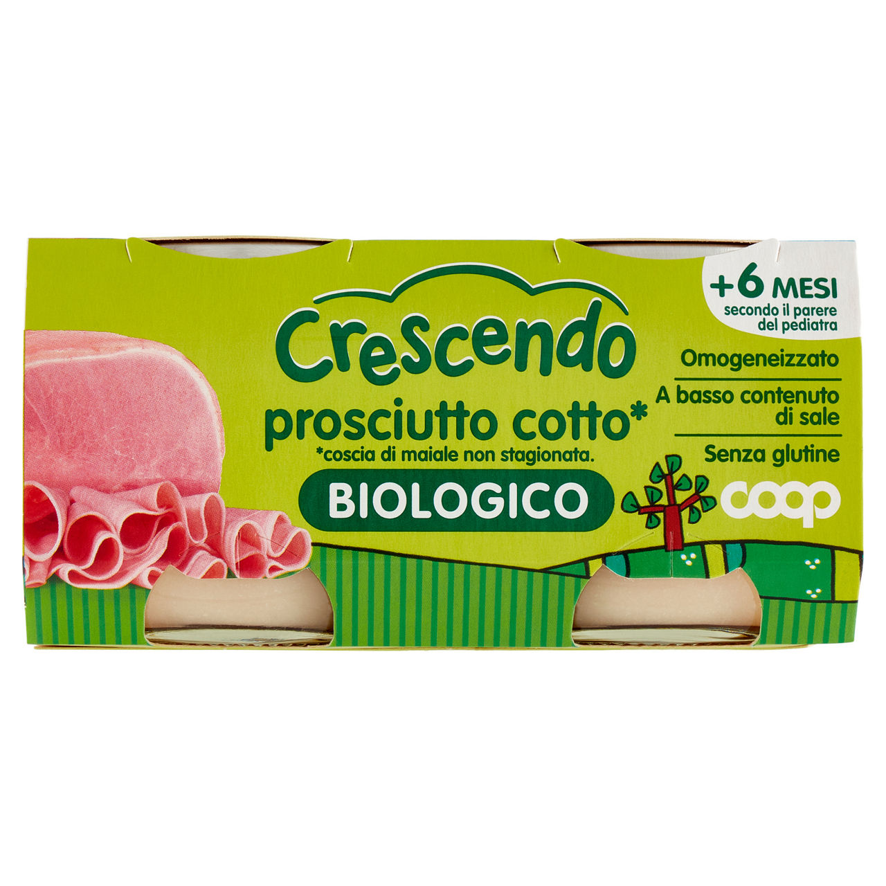 Omogeneizzato prosciutto cotto bio 2 pz x 80 gr - Immagine 01
