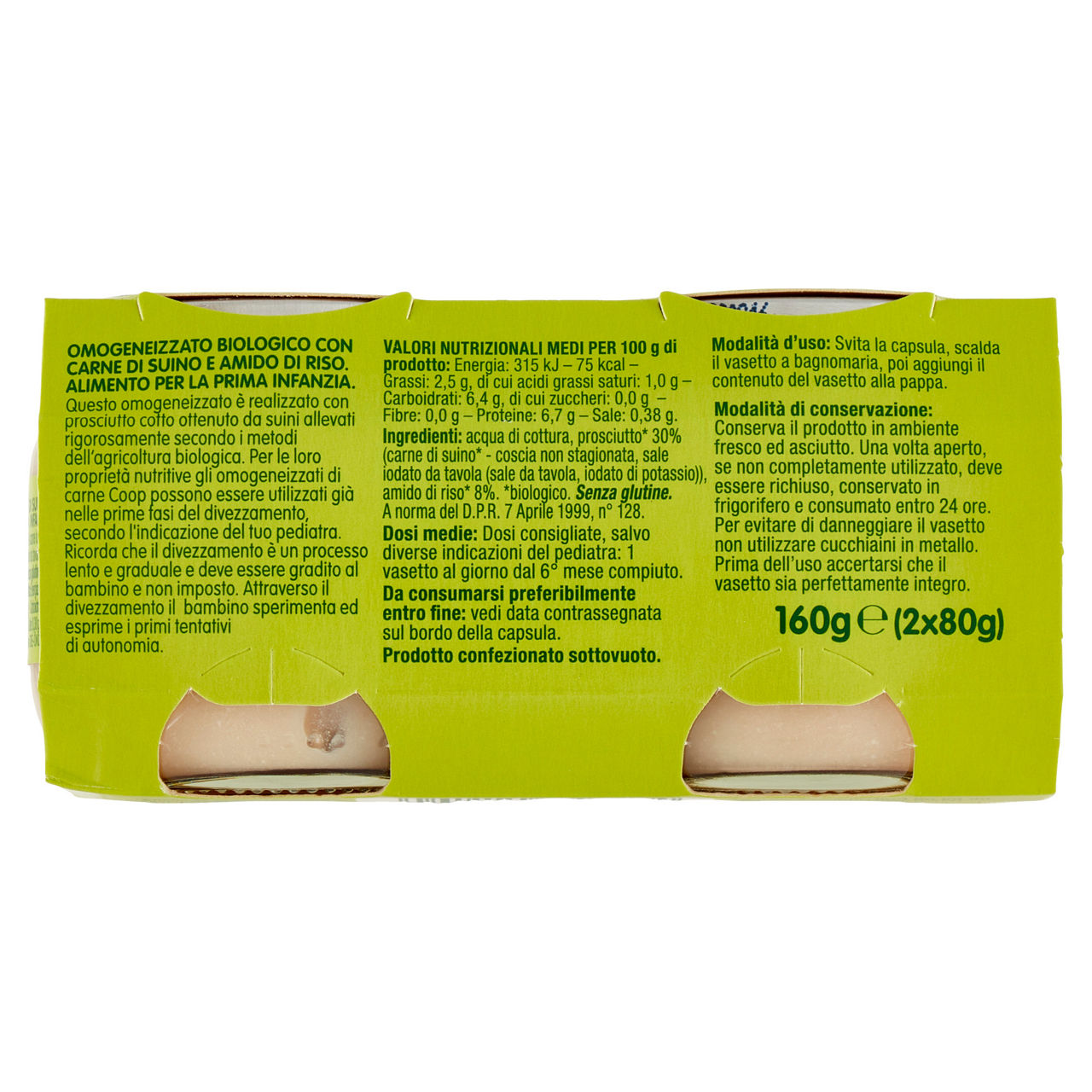 Omogeneizzato prosciutto cotto bio 2 pz x 80 gr - Immagine 11