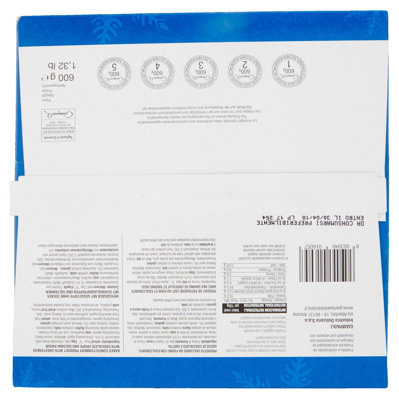 Dolce Natalizio con gocce di cioccolato fondente 600 gr - Immagine 51