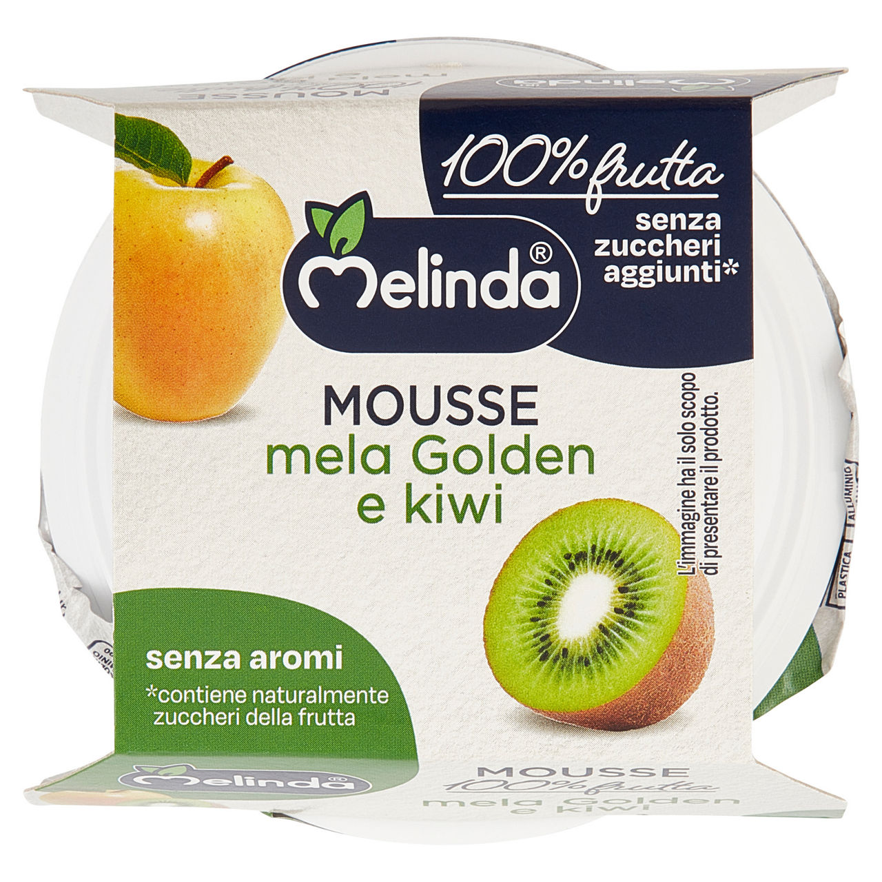 Mousse 100% mela e kiwi 2 pz da 100 gr