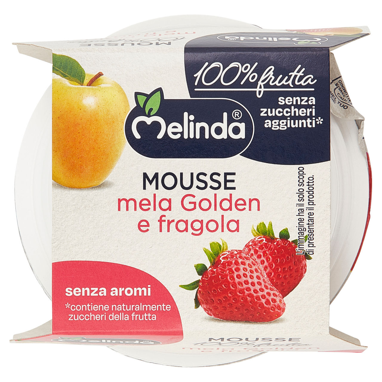 Mousse 100% mela e fragola 2 pz da 100 gr - Immagine 01
