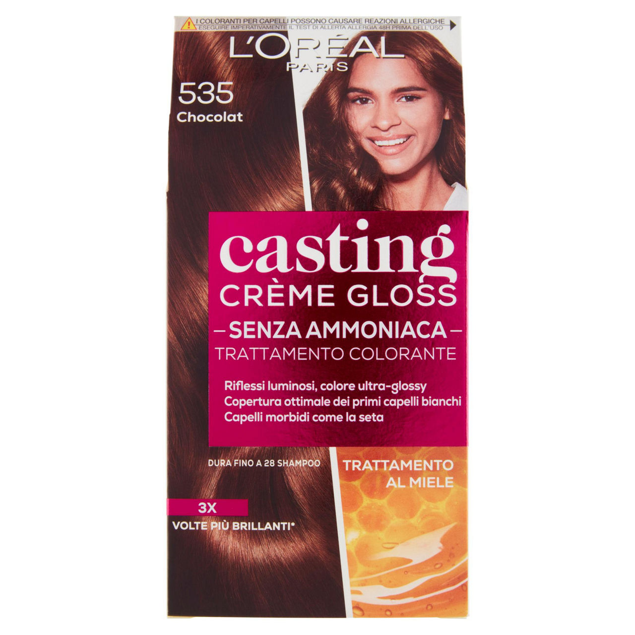 Colorazione trat. senza ammoniaca casting creme gloss  n.535 chocolat sc.pz.1 - Immagine 01