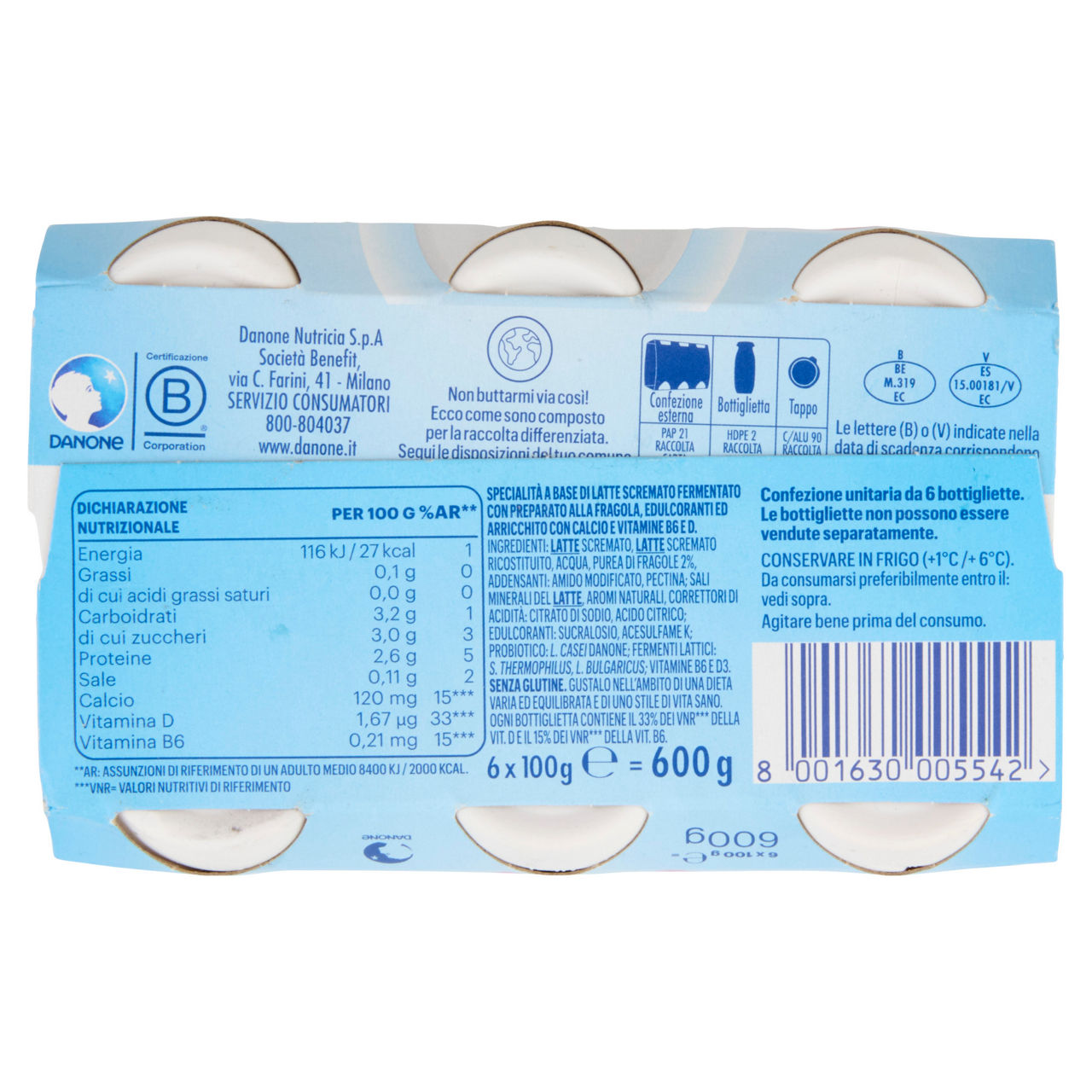 Probiotico da bere alla fragola zero grassi 6 pz da 100 gr - Immagine 41