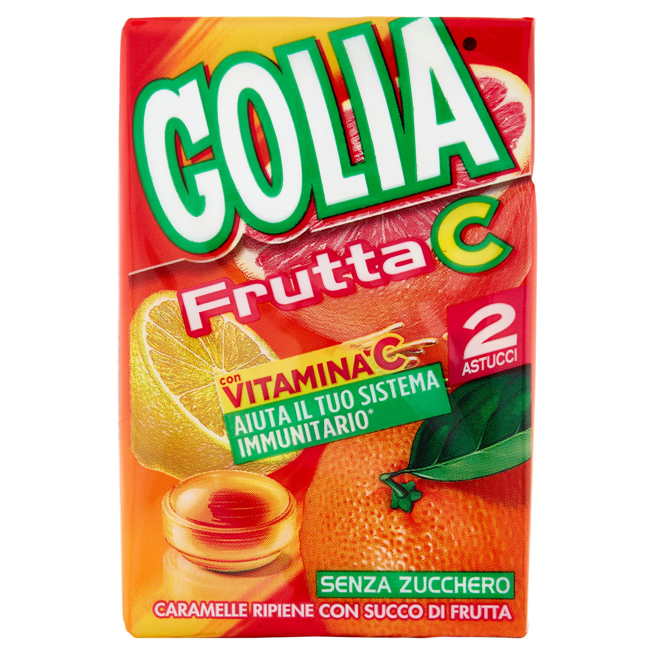 Caramelle dure ripiene alla frutta senza zucchero 2 pz x 46 gr - Immagine 01