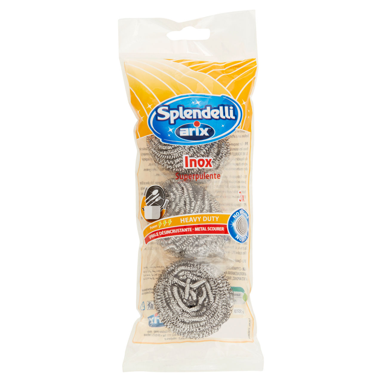 Pagliette in acciaio inox 3 pz - Immagine 01