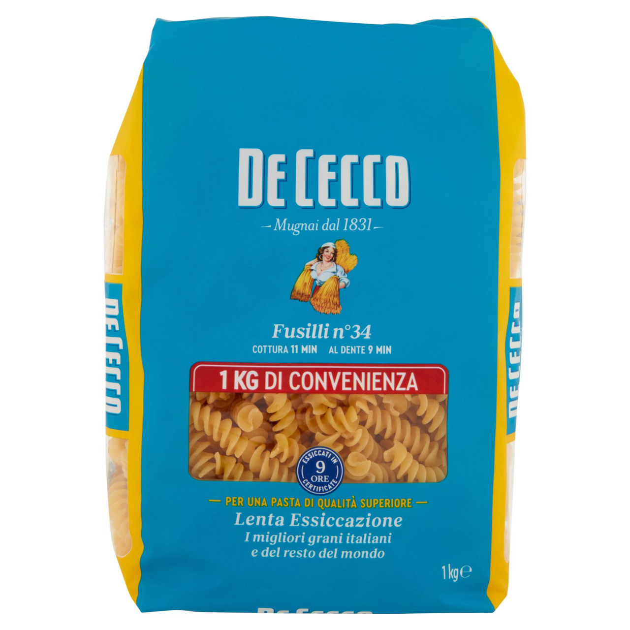 Fusilli n. 34 pasta di semola di grano duro 1 kg
