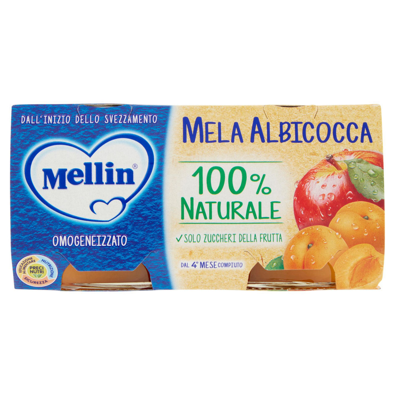 Omogeneizzato di mela e albicocca 2 pz x 100 gr