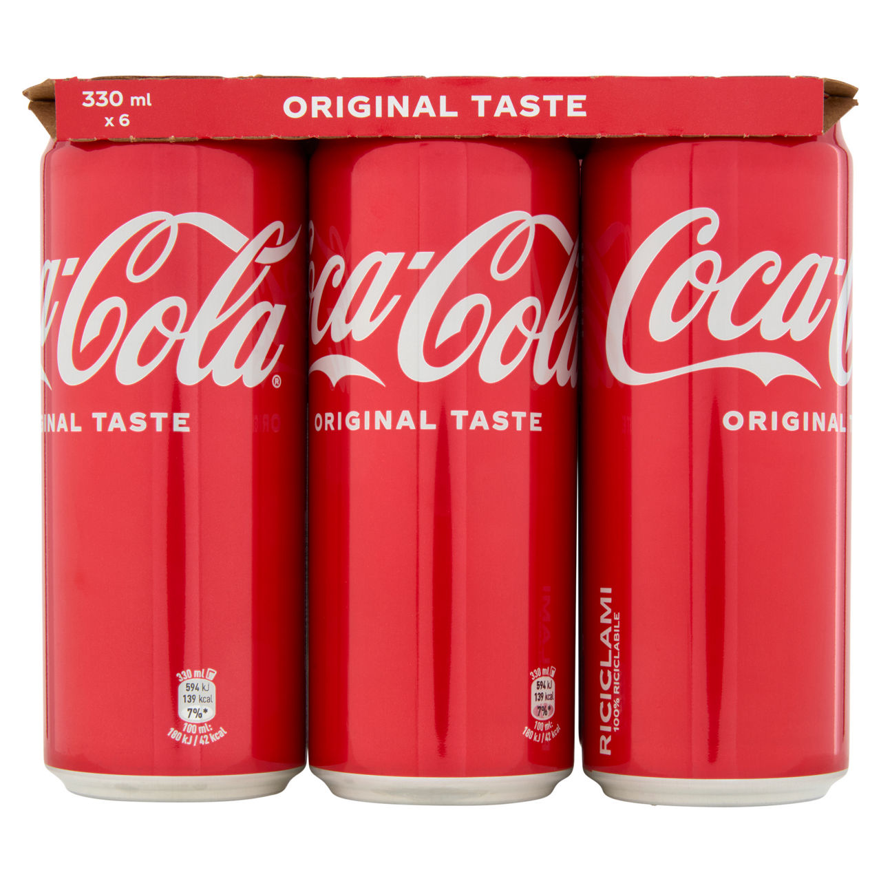 Coca-Cola in lattina 6 pz x 330 ml