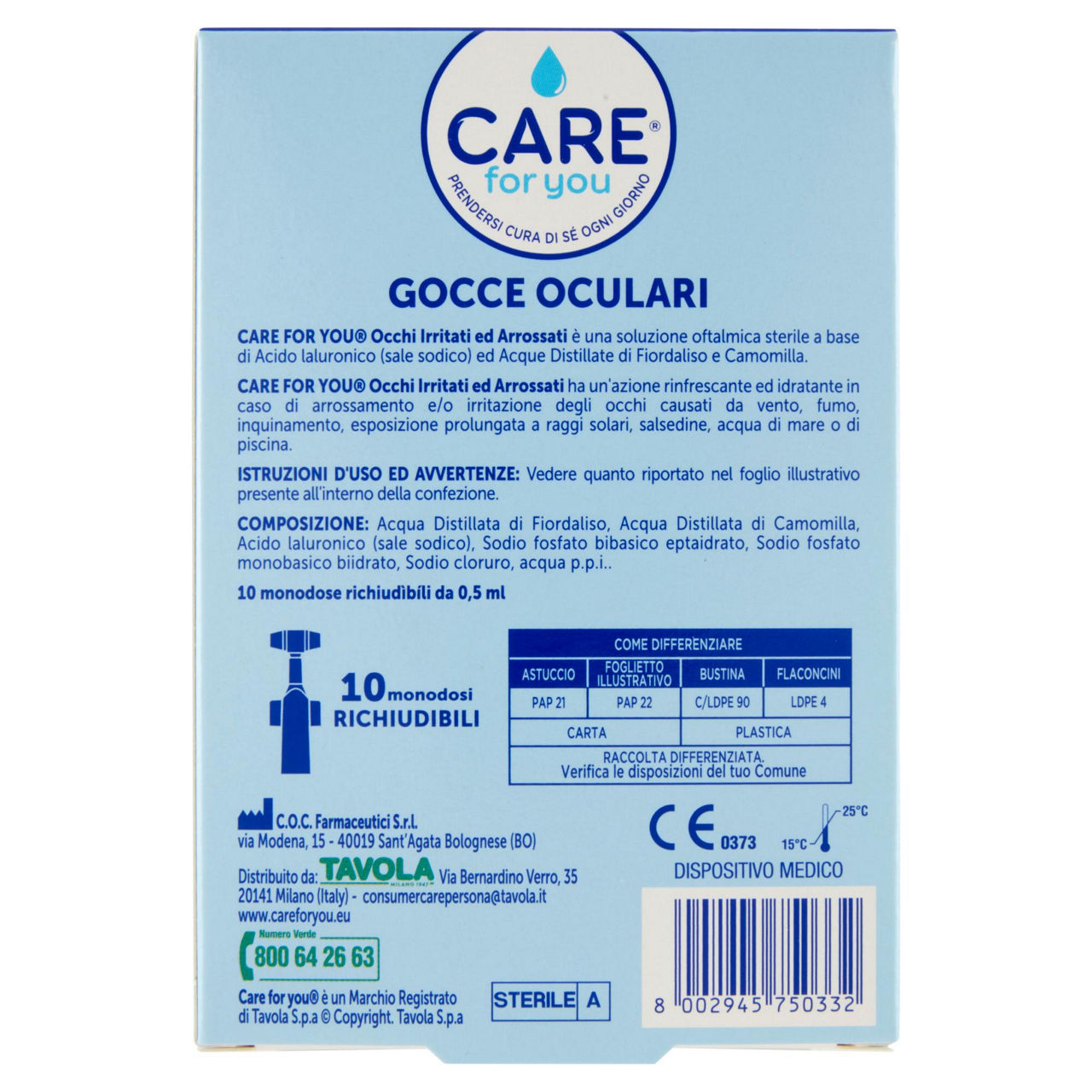 Gocce oculari care for you monodose x 0,5ml conf. pz. 10 - Immagine 41