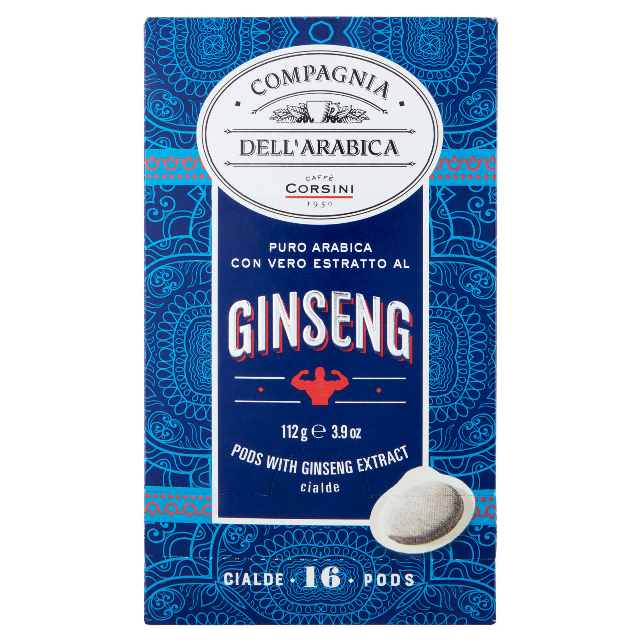 Caffè in cialde puro Arabica con estratto al ginseng 16 pz 112 gr - Immagine 01