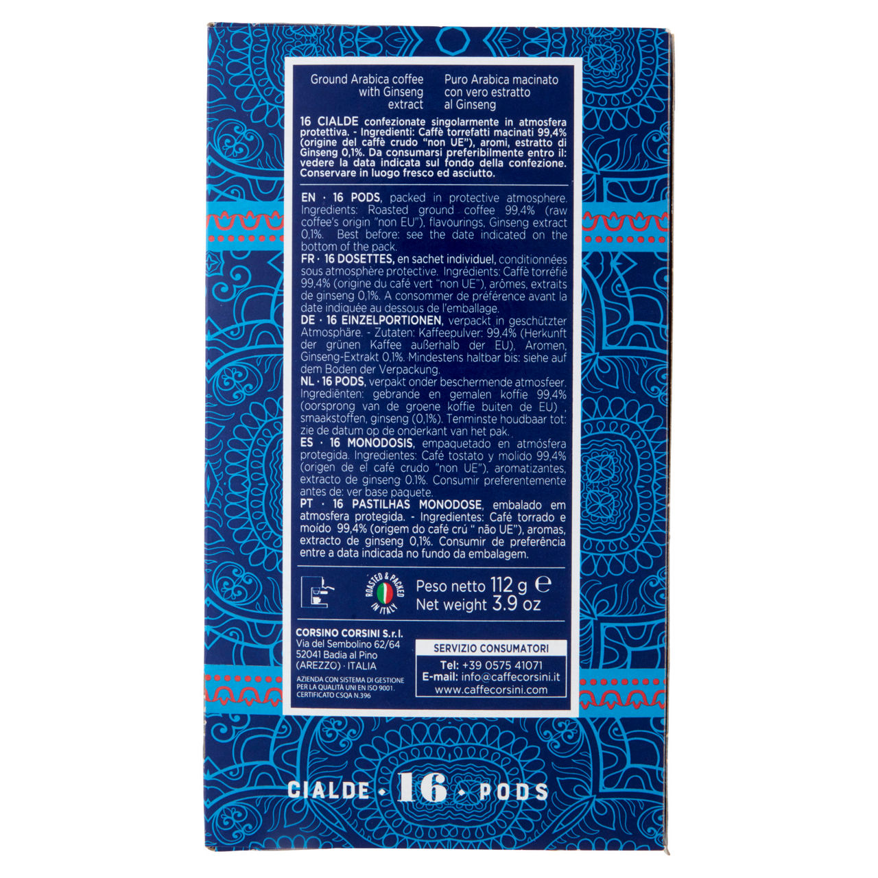 Caffè in cialde puro Arabica con estratto al ginseng 16 pz 112 gr - Immagine 41