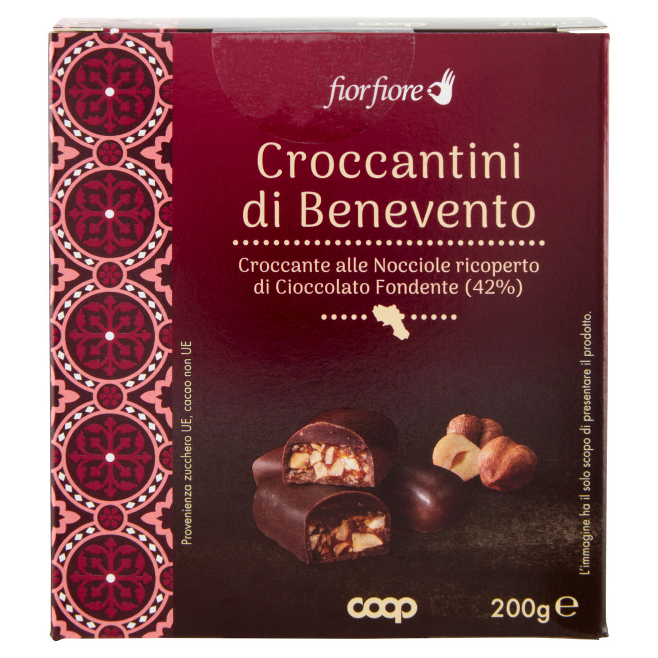 Croccantini di Benevento alle nocciole ricoperti di cioccolato fondente 200 gr - Immagine 01